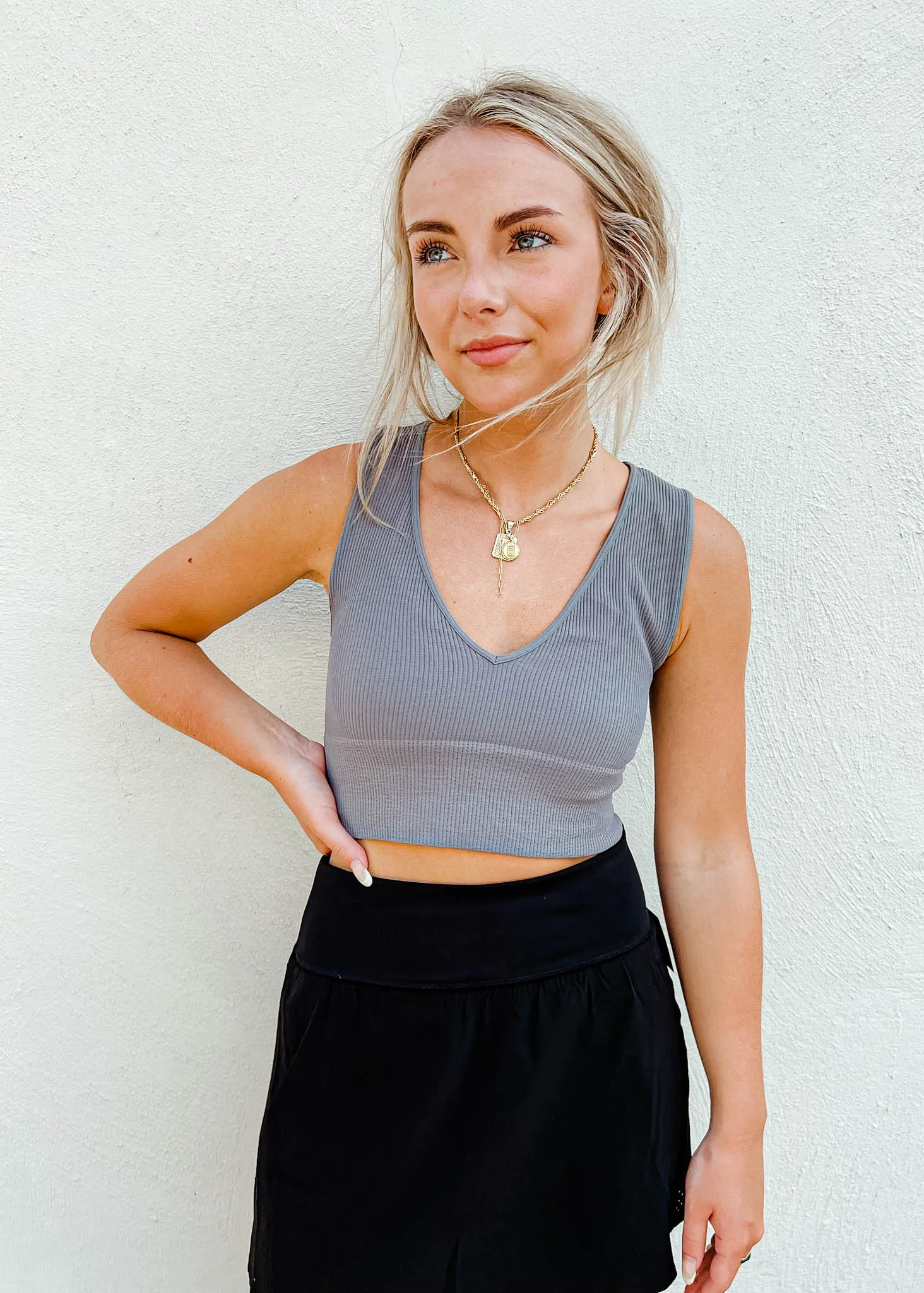 Autumn V Neck Crop Top