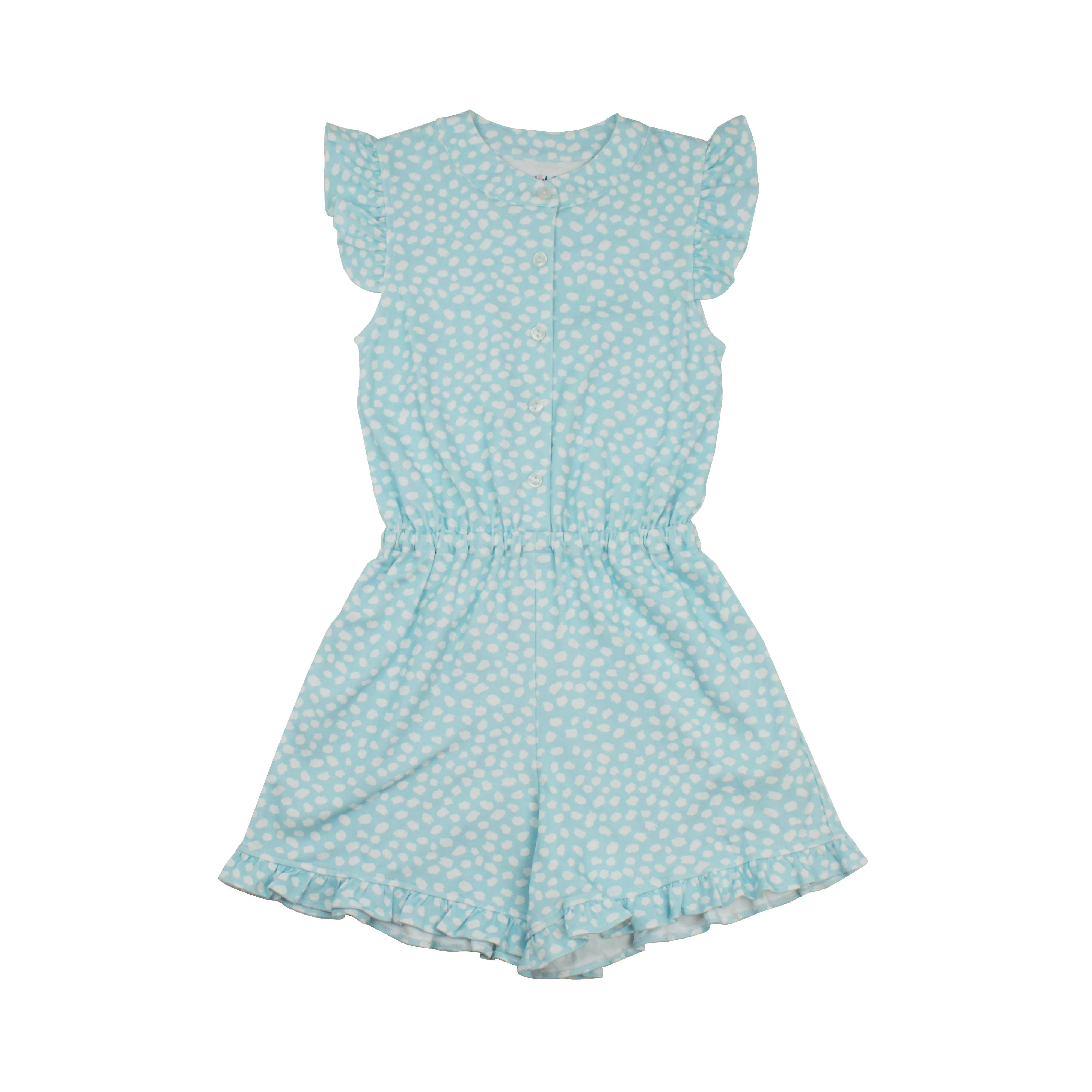 Blue Dot Pima Romper (6, 7)