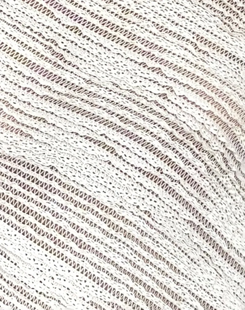 Kittie Long Sleeve Top in Textured Ivory