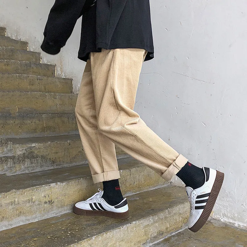 [Korean Style] Freddy Corduroy Straight Trousers
