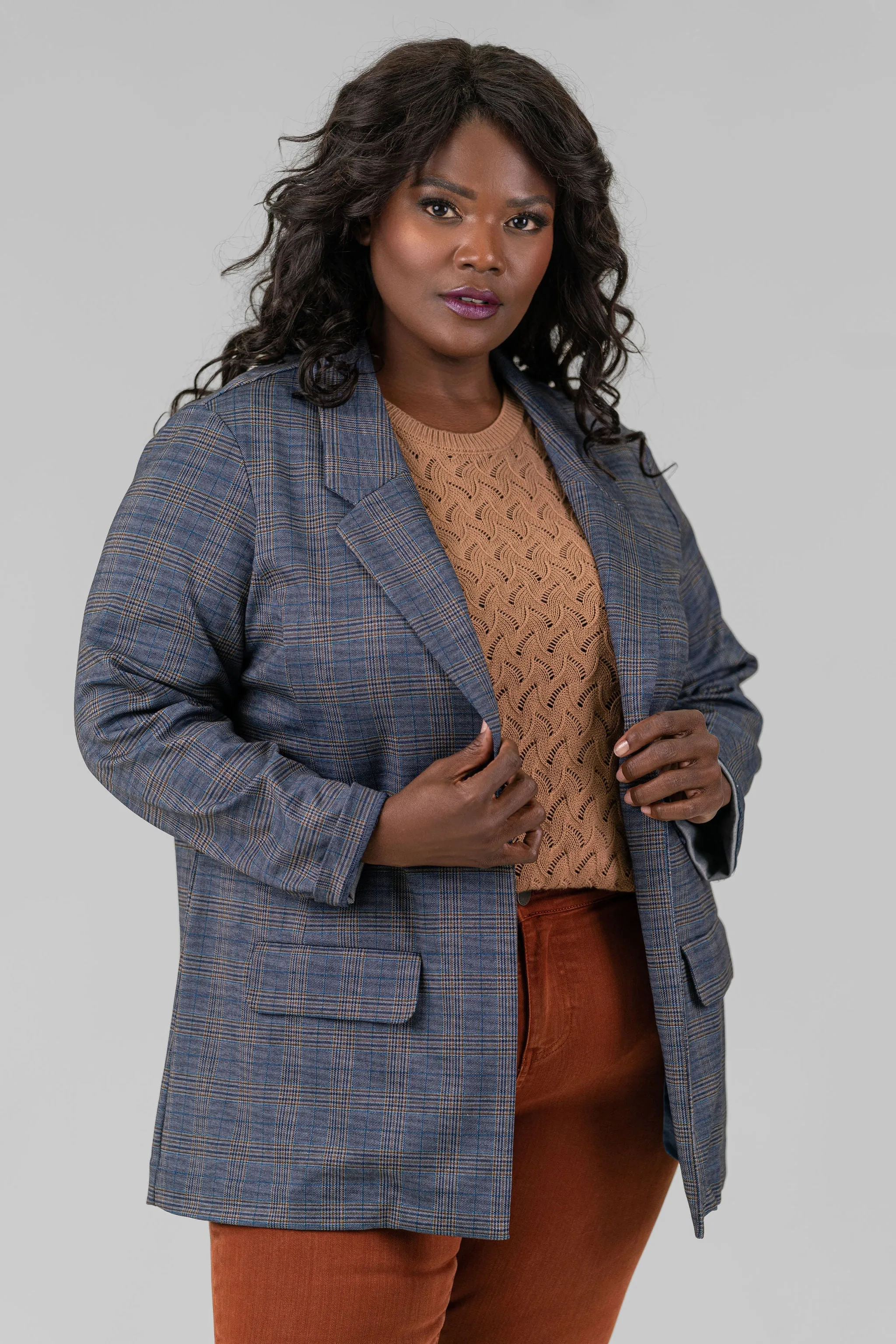 PLAID BOYFRIEND BLAZER
